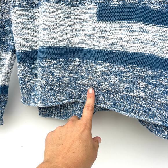Sundance Danser au Soleil Knit Sweater Blue Pullover Cotton Jumper Medium - Picture 8 of 10